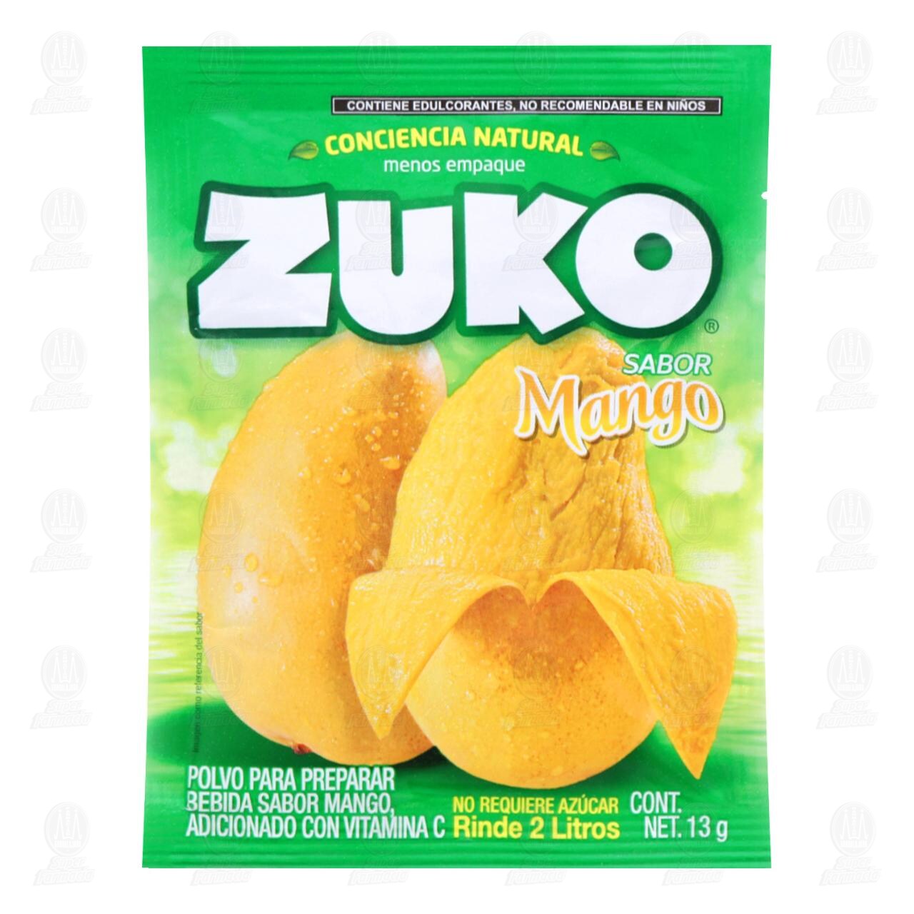 Bebida en Polvo Zuko Sabor Mango, 13 gr.