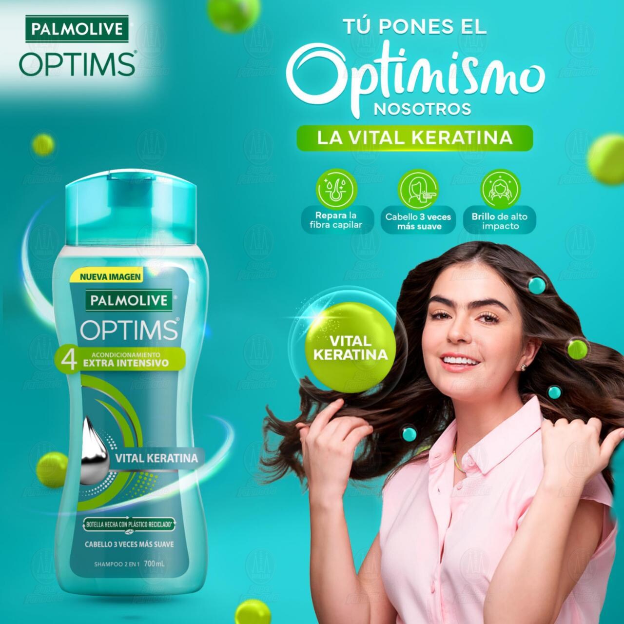 Shampoo Palmolive Optims 2 en 1 Nivel 4 Extra Intensivo, 700 ml. image number 2