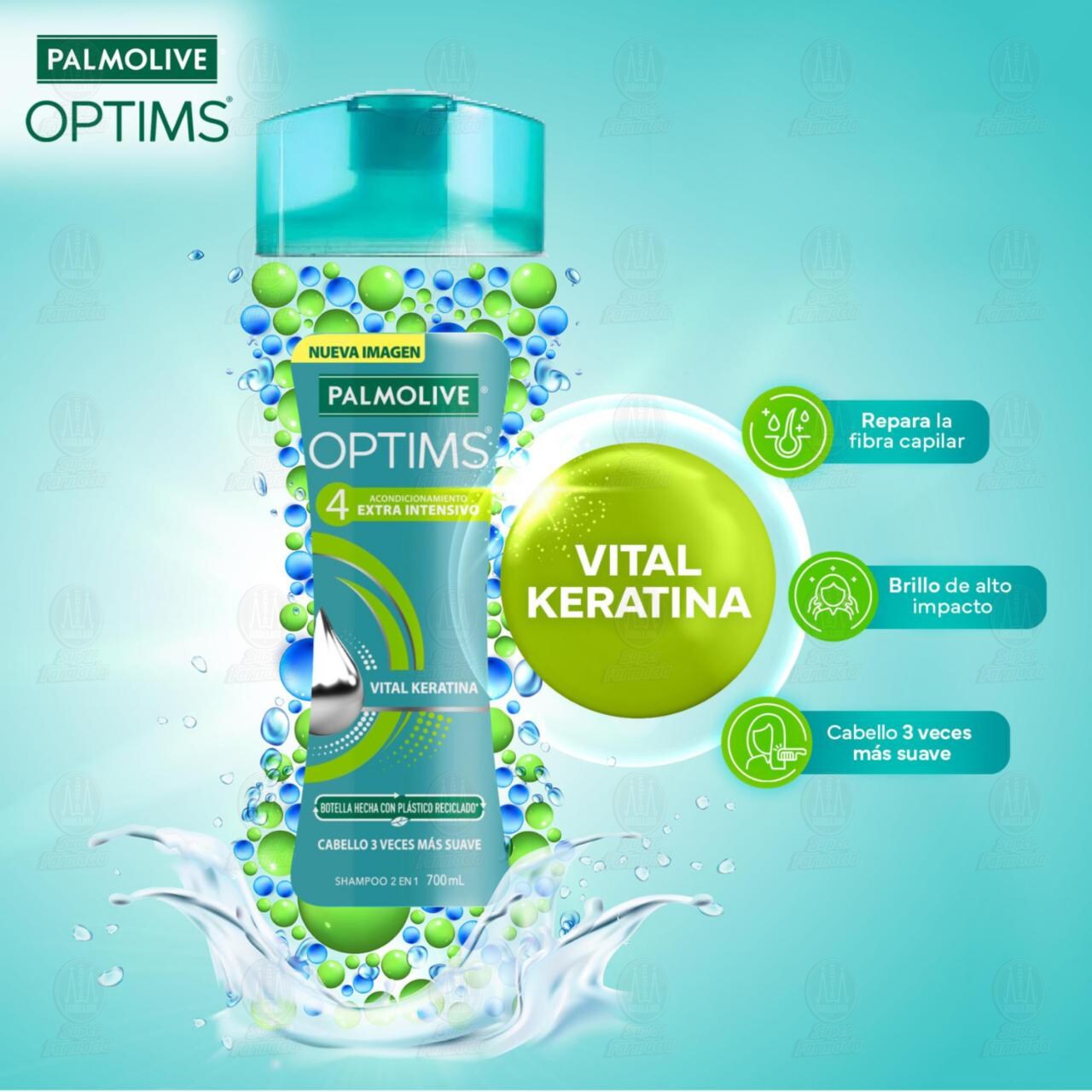 Shampoo Palmolive Optims 2 en 1 Nivel 4 Extra Intensivo, 700 ml. image number 4