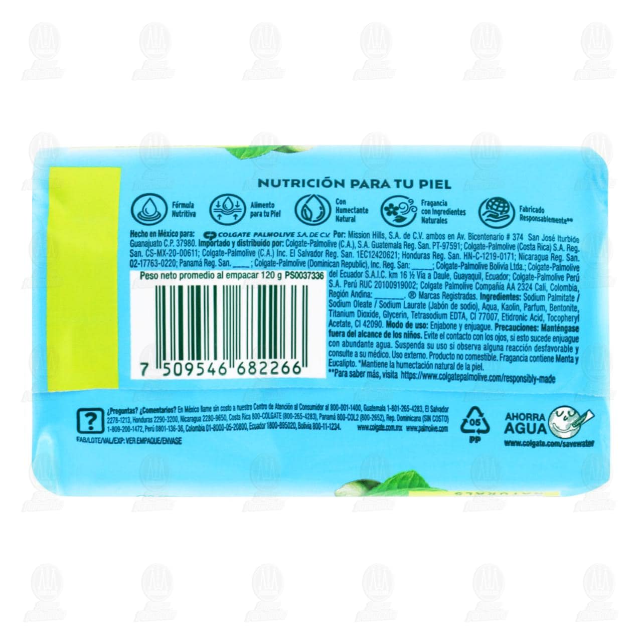 Jab&oacute;n en Barra Palmolive Naturals Nutrici&oacute;n Refrescante Menta y Eucalipto, 120 gr. image number 1