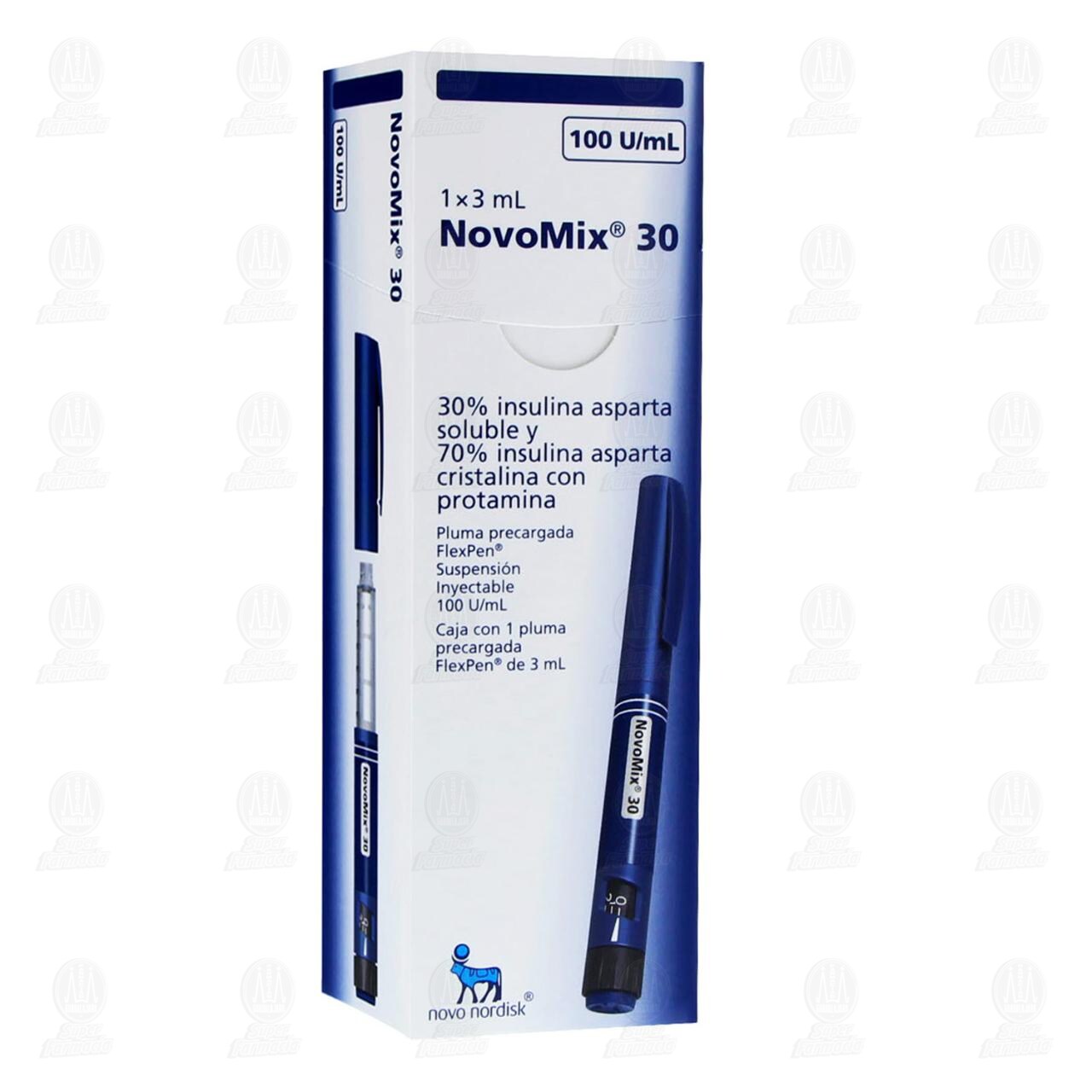 Novomix 30 Flexpen 100UI/ml Suspensi&oacute;n Inyectable Pluma Precargada, 3 ml. image number 0