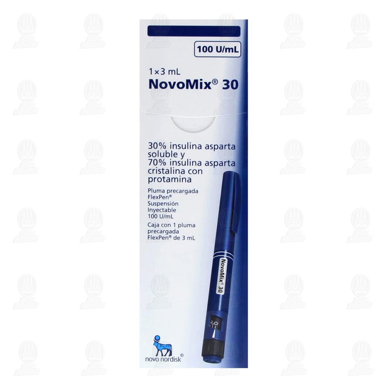 Novomix 30 Flexpen 100UI/ml Suspensi&oacute;n Inyectable Pluma Precargada, 3 ml. image number 1