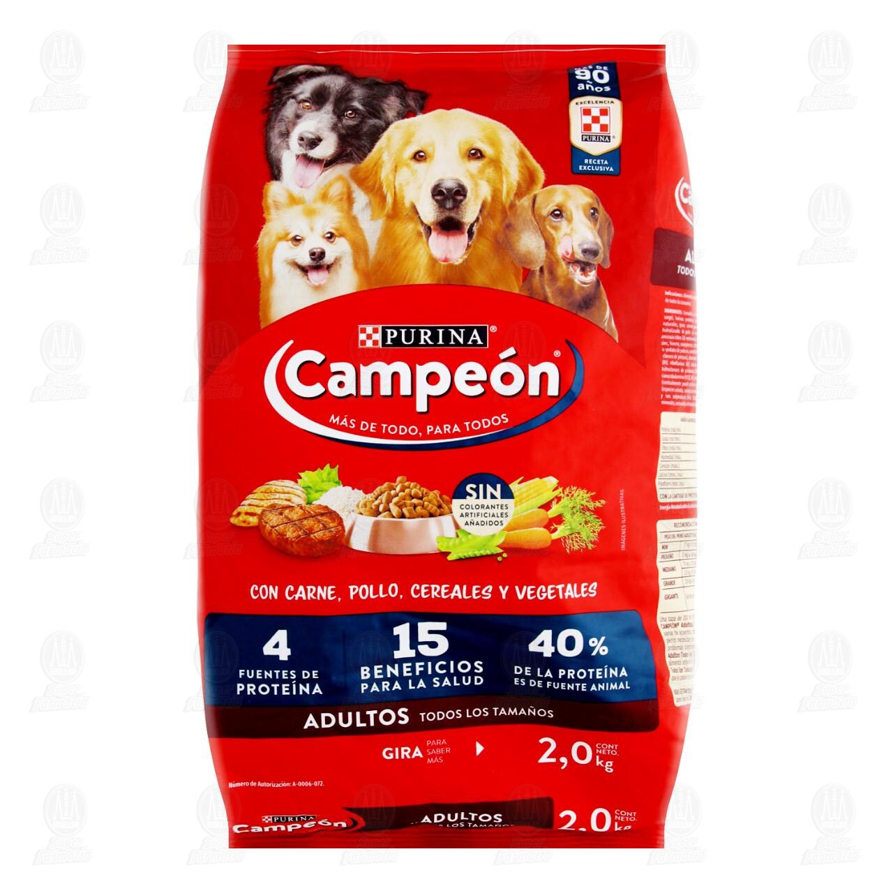 Croquetas Purina Campeón para Perro Adulto Carne Pollo Cereales y Vegetales, 2 kg.