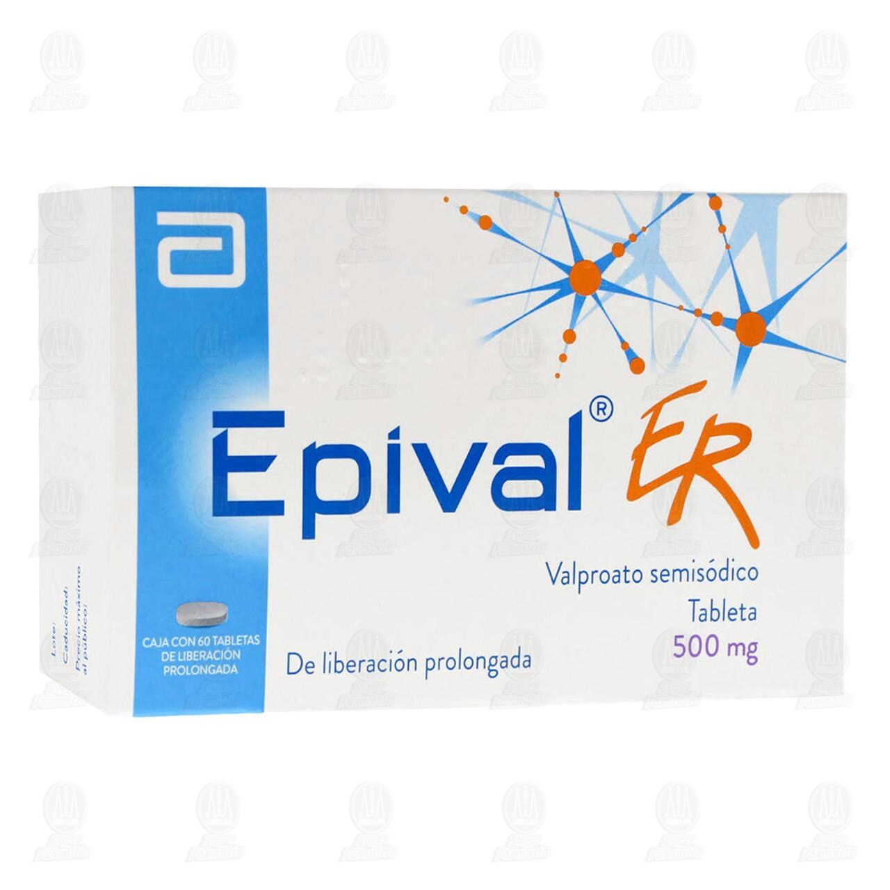 Epival ER 500 mg, 60 Tabletas. image number 0