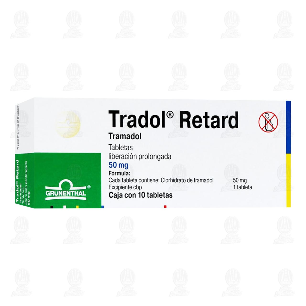 Tradol Retard 50 mg, 10 Tabletas. image number 0
