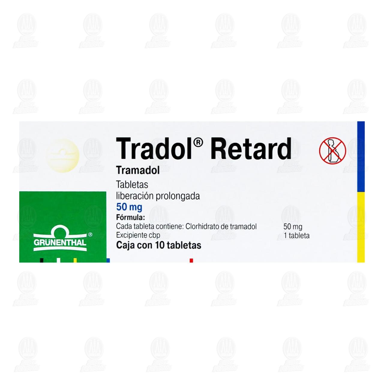 Tradol Retard 50 mg, 10 Tabletas. image number 1