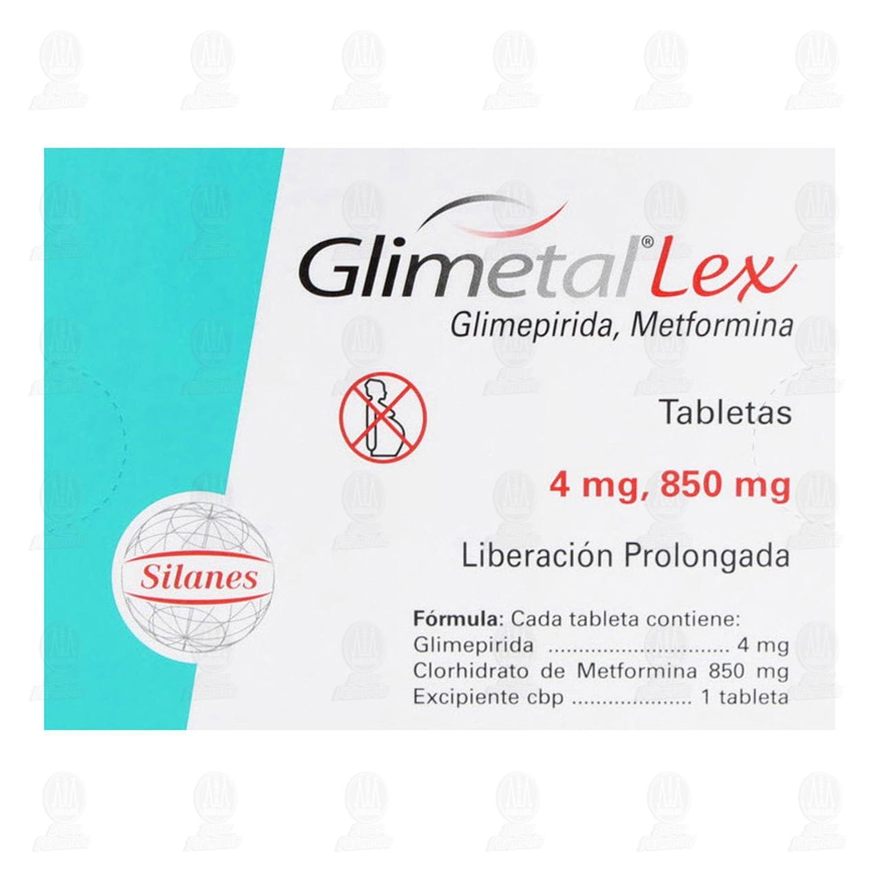 Glimetal Lex 4mg/850mg, 16 Tabletas. image number 2