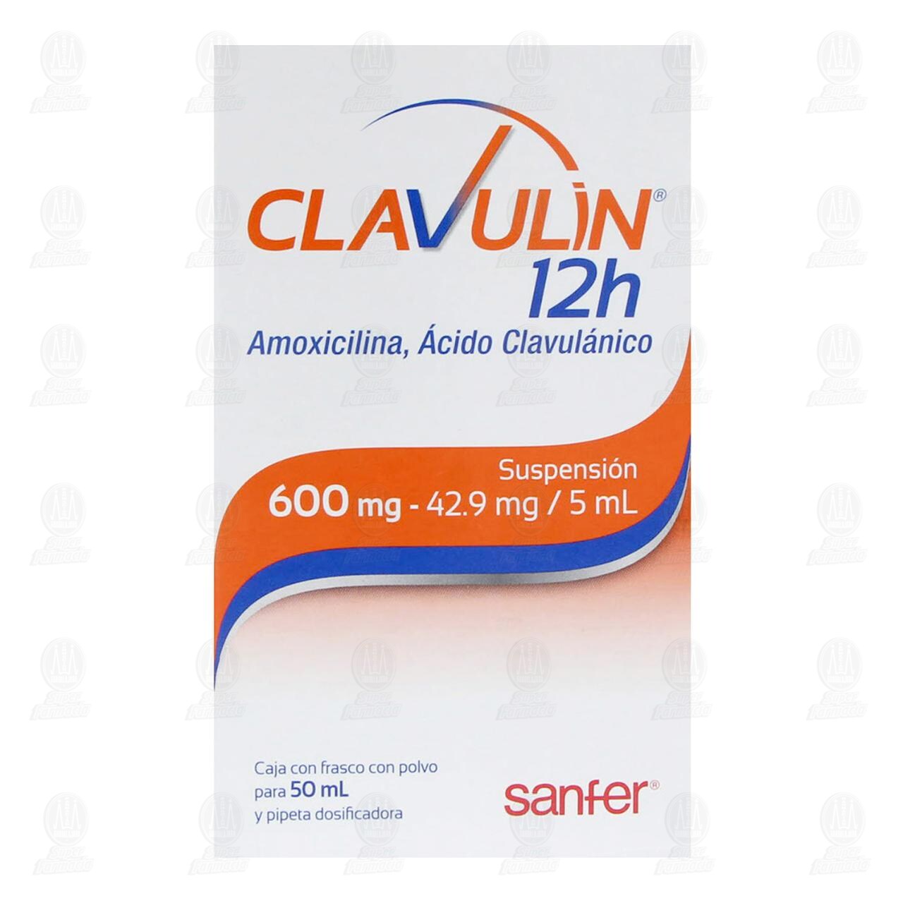 Clavulin 12h 600mg/42.9mg/5ml Suspensi&oacute;n, 50 ml. image number 1