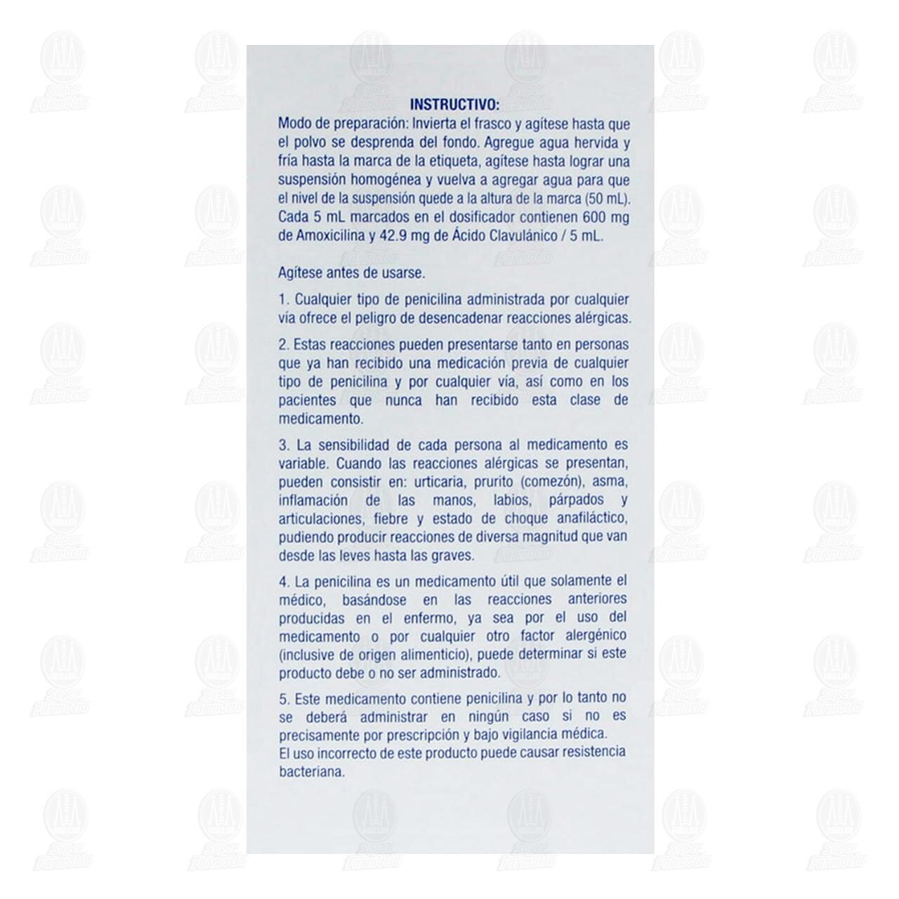Clavulin 12h 600mg/42.9mg/5ml Suspensi&oacute;n, 50 ml. image number 3