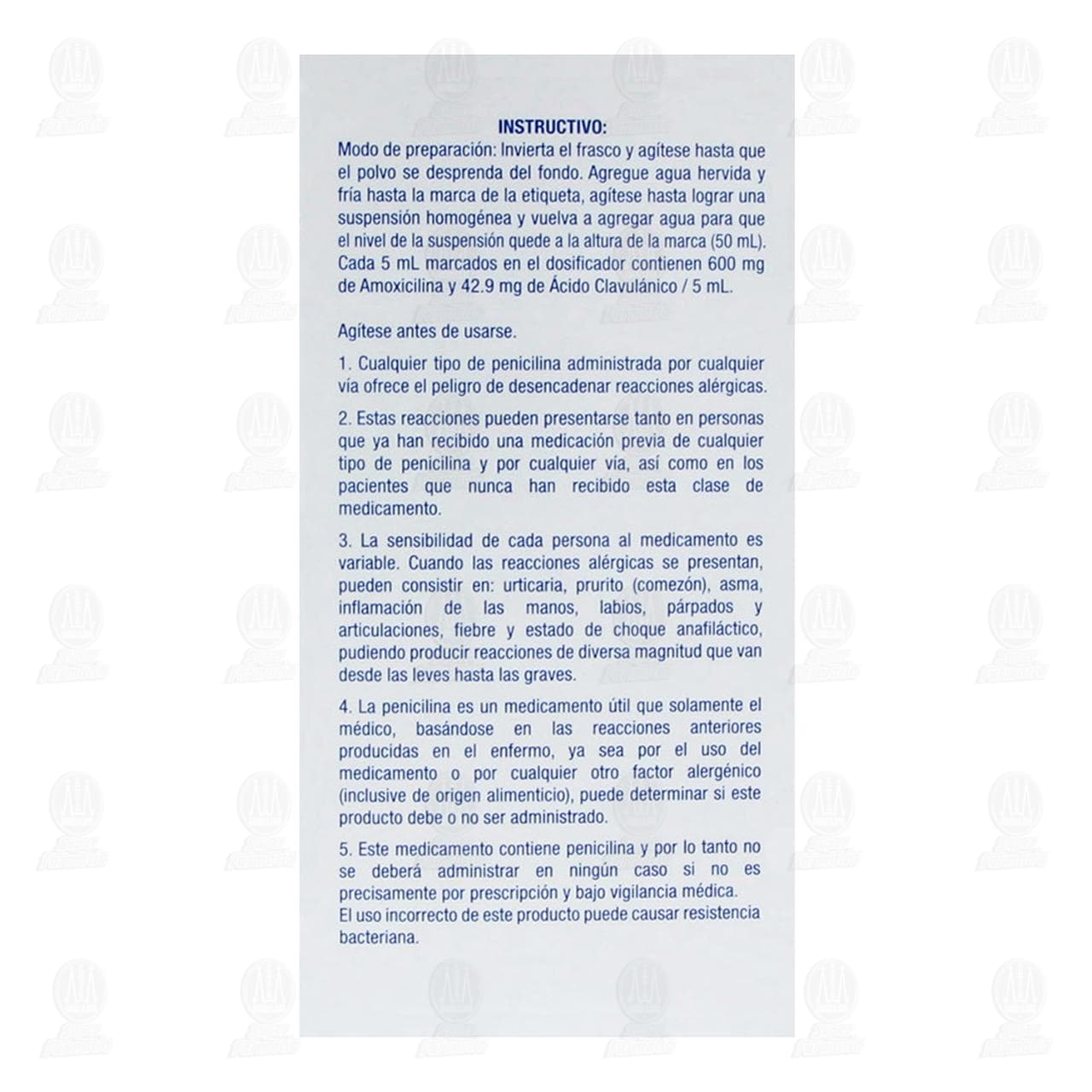 Clavulin 12h 600mg/42.9mg/5ml Suspensi&oacute;n, 50 ml. image number 3