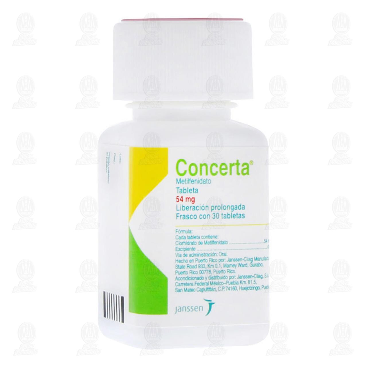 Concerta 54 mg, 30 Tabletas. image number 0