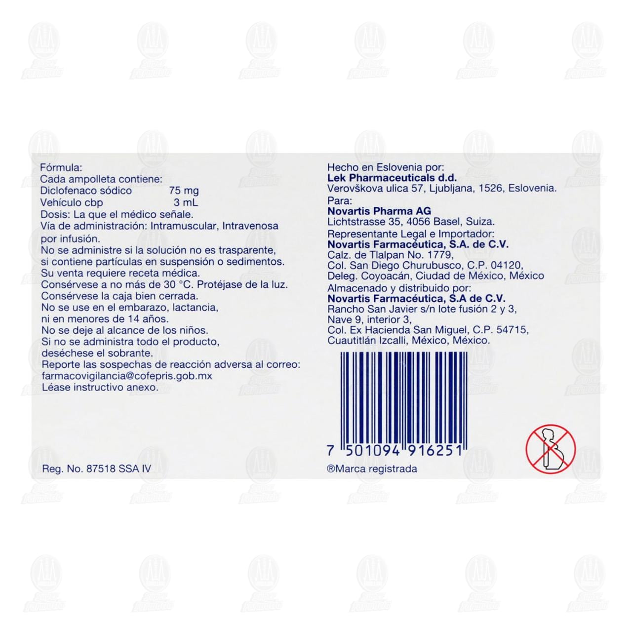 Voltar&eacute;n 75mg/3ml Soluci&oacute;n Inyectable 5 Ampolletas de 3 ml c/u. image number 2