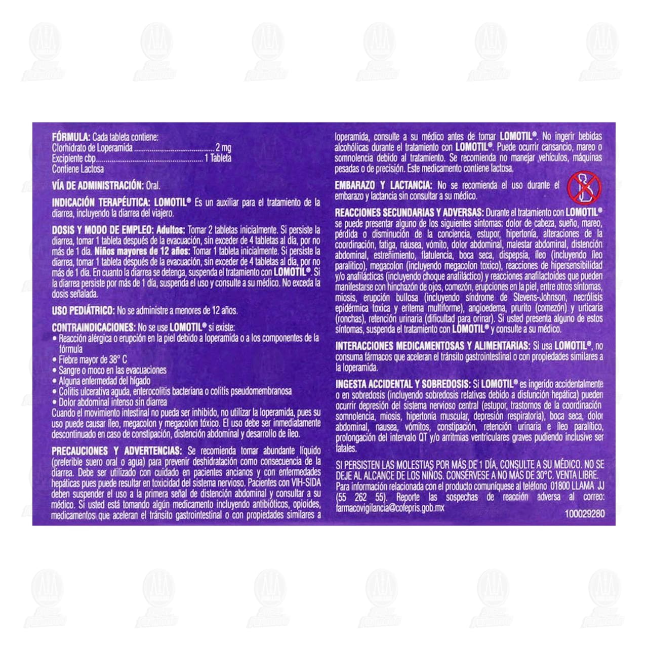 Antidiarreico Lomotil 8 Tabletas, 2 mg. image number 2