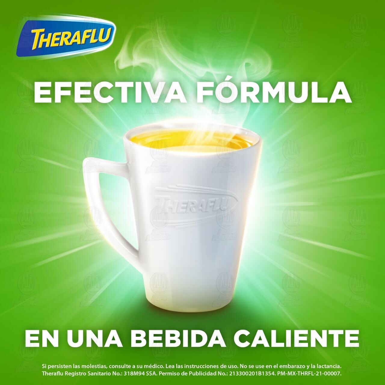 Theraflu D&iacute;a T&eacute; Antigripal Resfriado Severo, 6 Sobres. image number 3