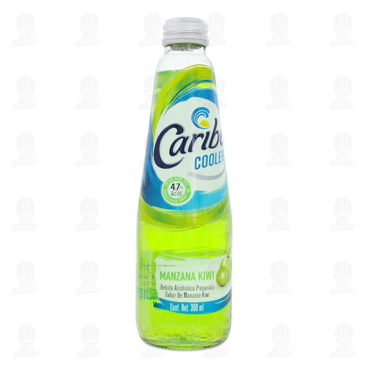 Bebida Preparada Caribe Cooler Sabor Manzana Kiwi, 300 ml.
