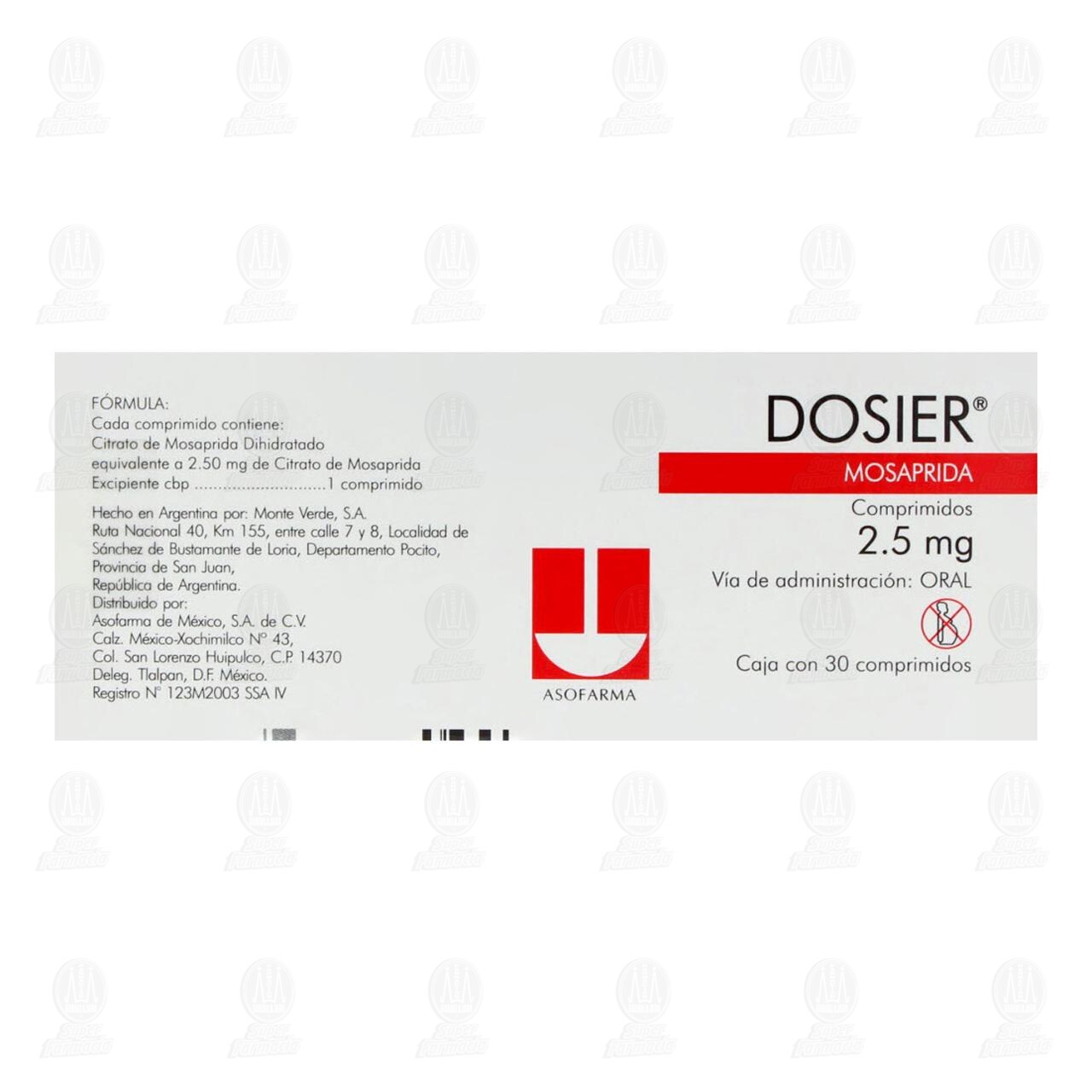 Dosier 2.5 mg, 30 Comprimidos. image number 2