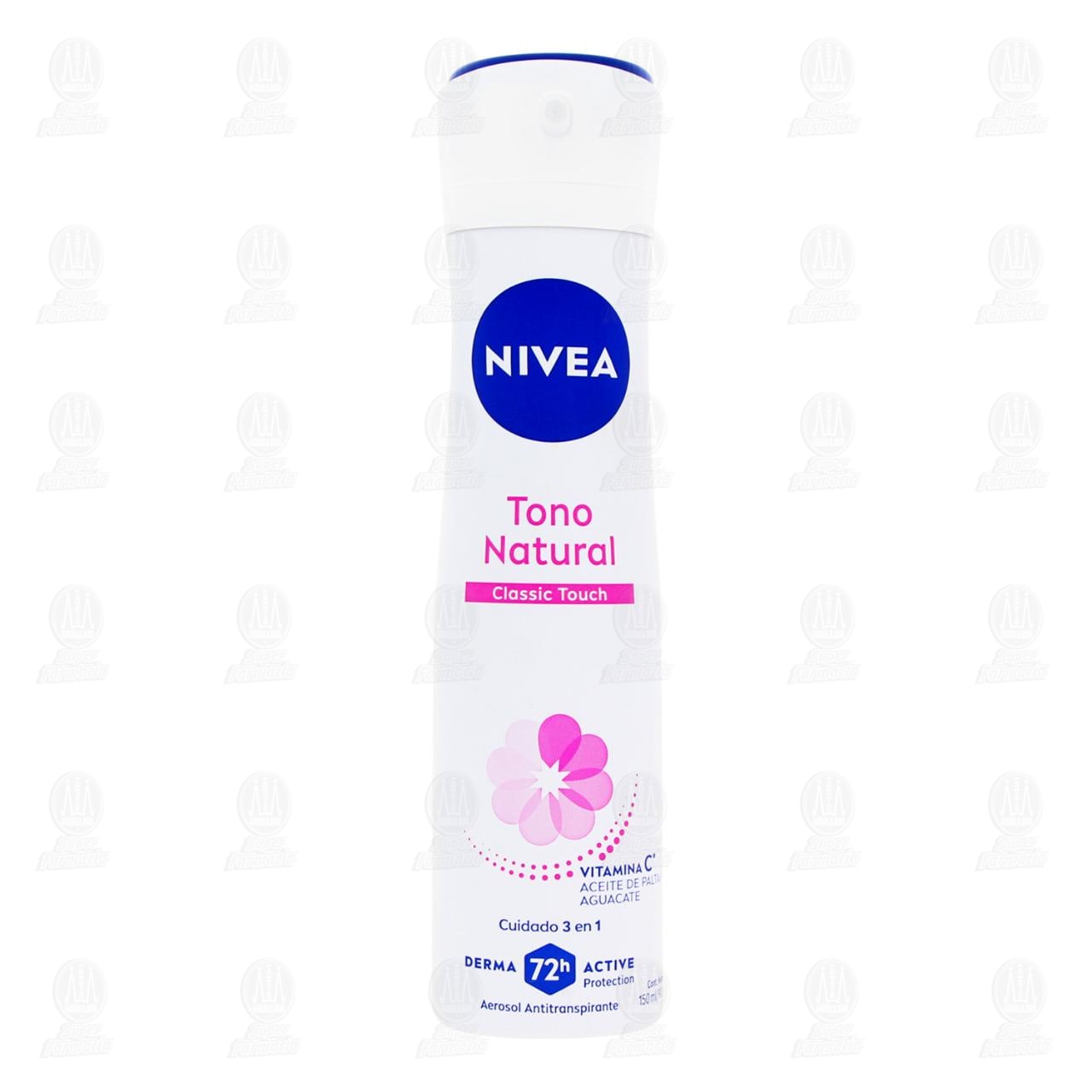 Nivea Antitranspirante Tono Natural Classic Touch Aerosol, 150 ml. image number 1