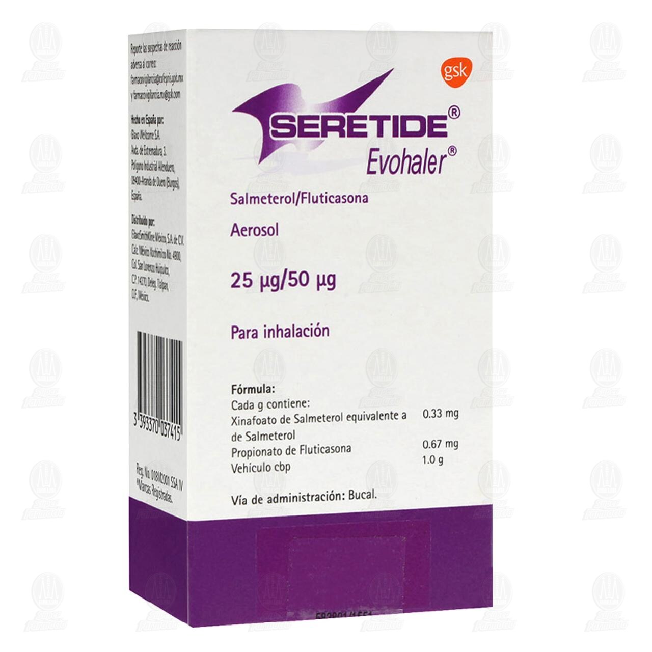 Seretide Evohaler 25mcg/50mcg, 12 gr 120 Dosis.