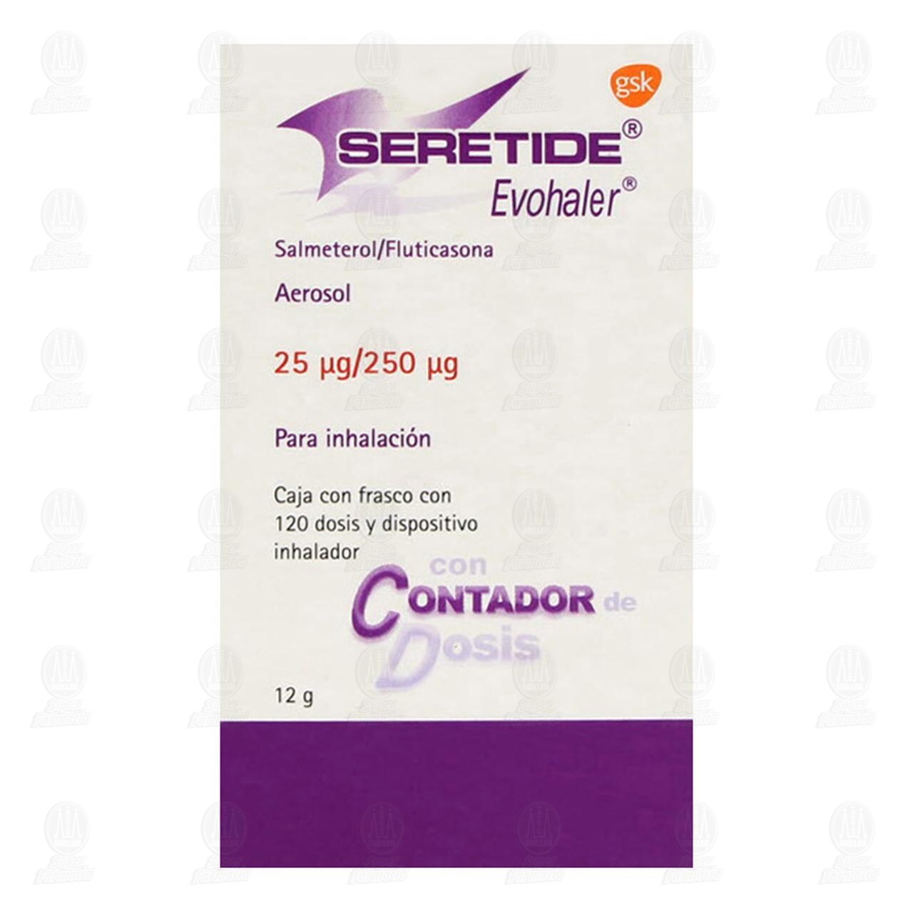Seretide Evohaler 25mcg/250mcg, 12 gr 120 Dosis. image number 1