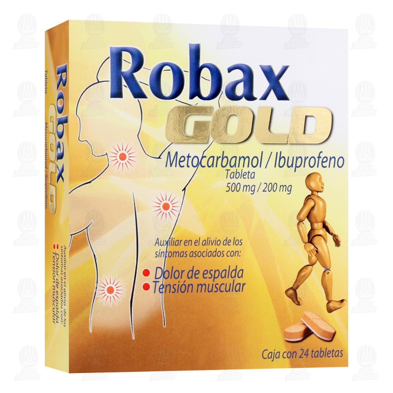 Robax Gold Relajante Muscular con Efecto Analgésico, 24 Tabletas.