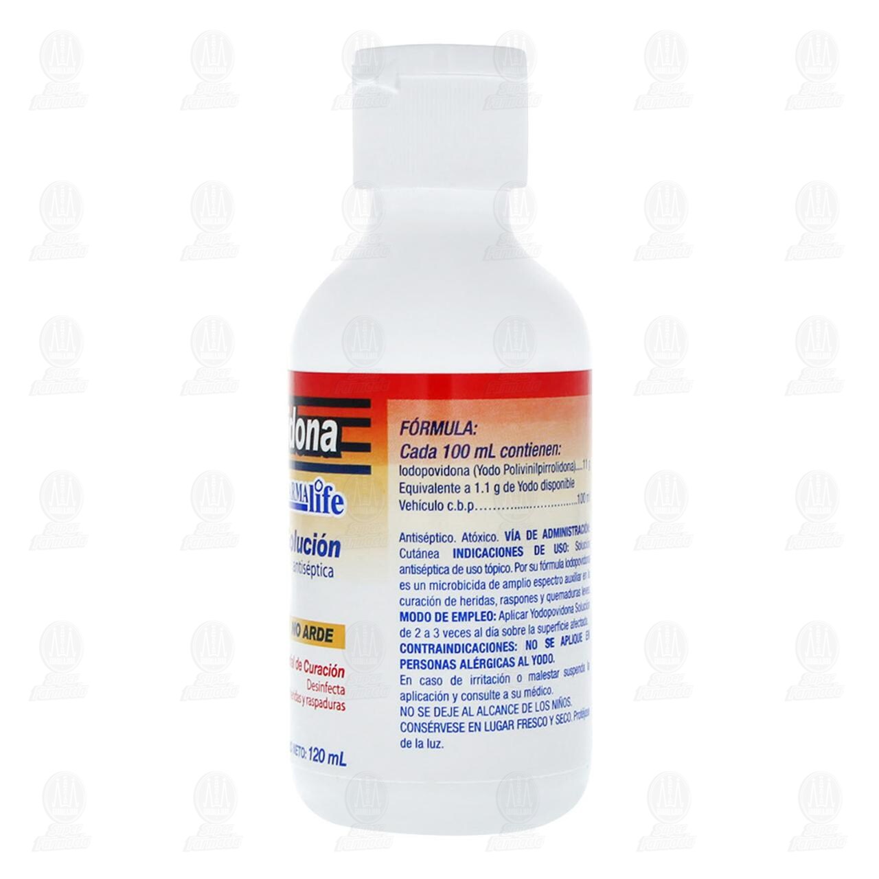 Yodopovidona Soluci&oacute;n Antis&eacute;ptica, 120 ml Pharmalife. image number 3