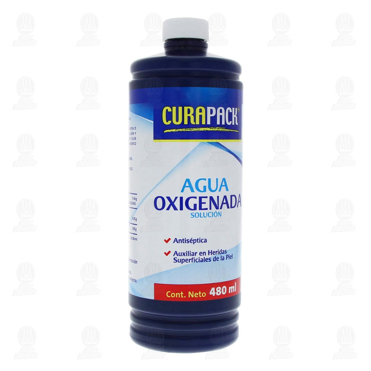 Agua Oxigenada Curapack, 480 ml.