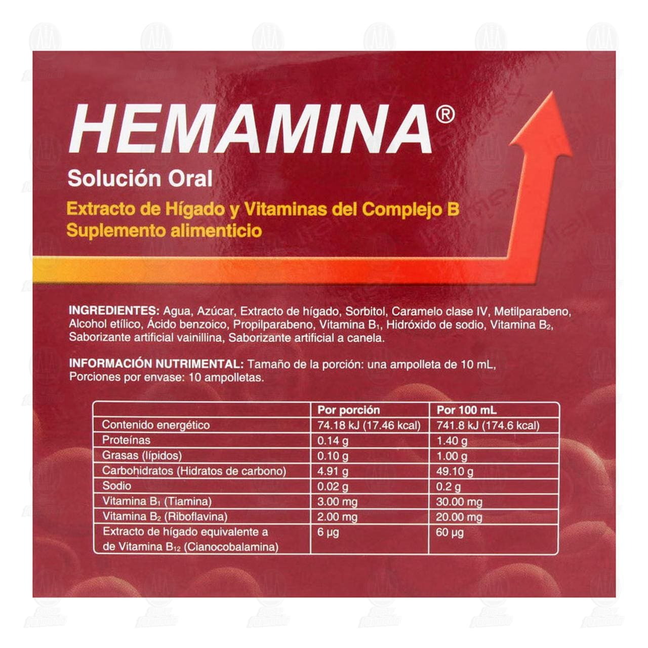 Hemamina Soluci&oacute;n Oral, 10 ampolletas de 10 ml c/u. image number 2