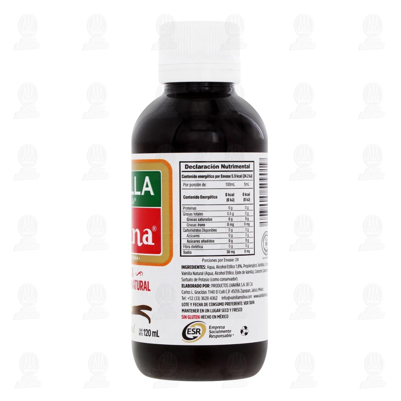 Saborizante Vainilla Natural El Papantla Molina, 120 ml. image number 2