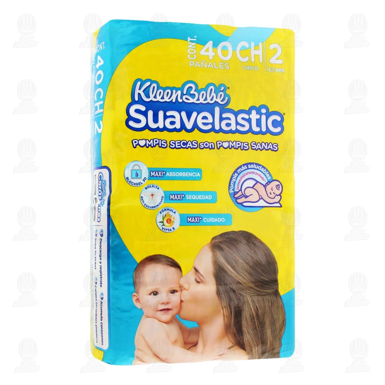 Pañales para Bebé KleenBebé Suavelastic Etapa 2 Talla CH, 40 pzas. image number 0