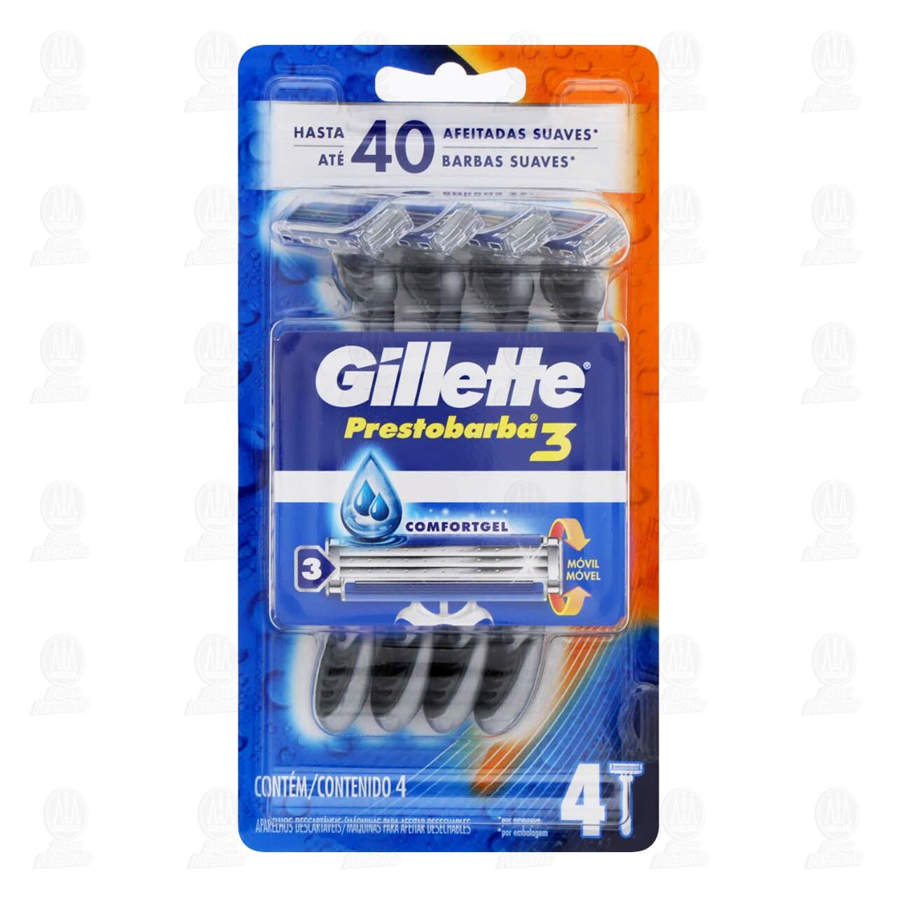 M&aacute;quinas para Afeitar Desechables Gillette Prestobarba3, 4 pzas.