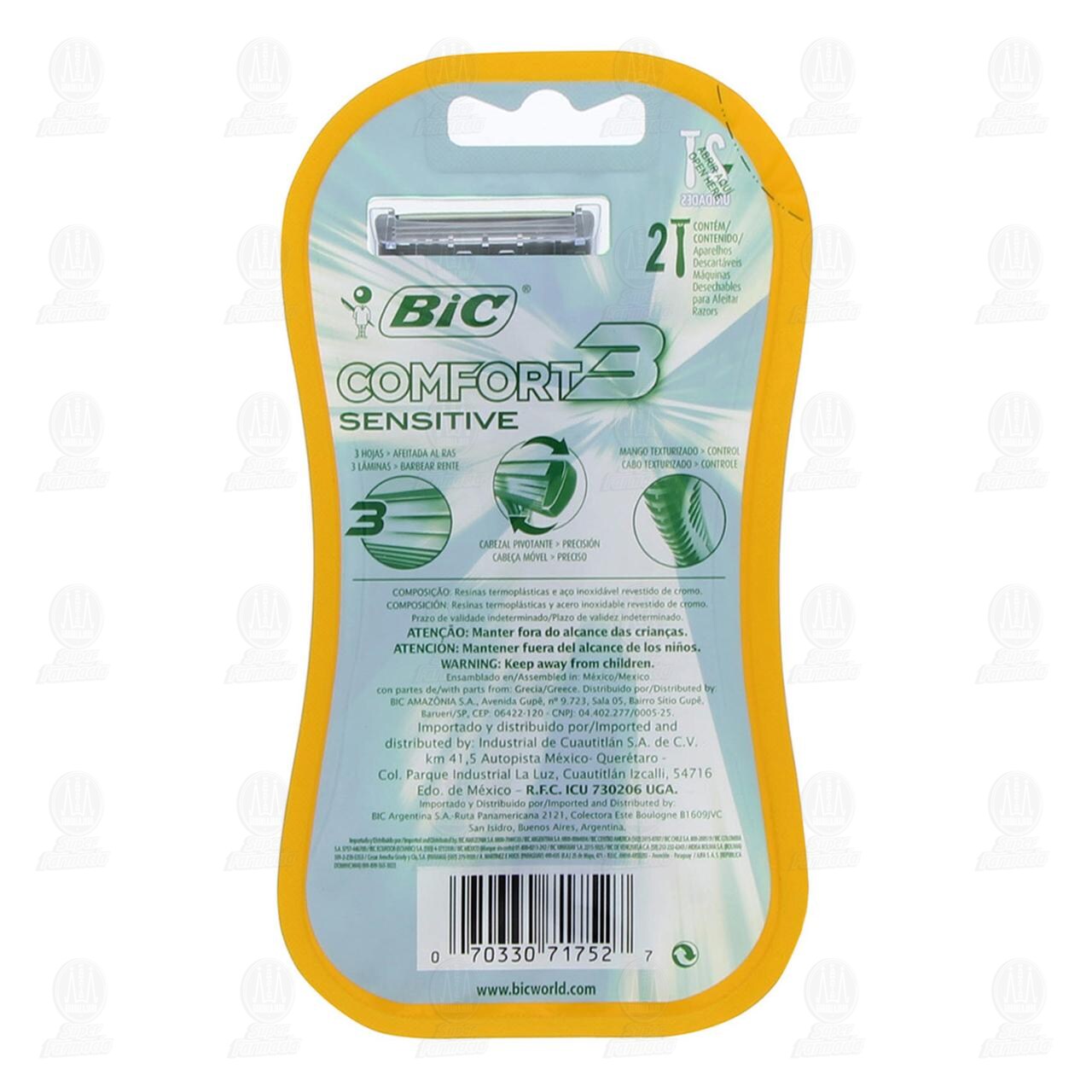 M&aacute;quina para Afeitar Bic Comfort 3 Sensitive, 2 Pzas. image number 1