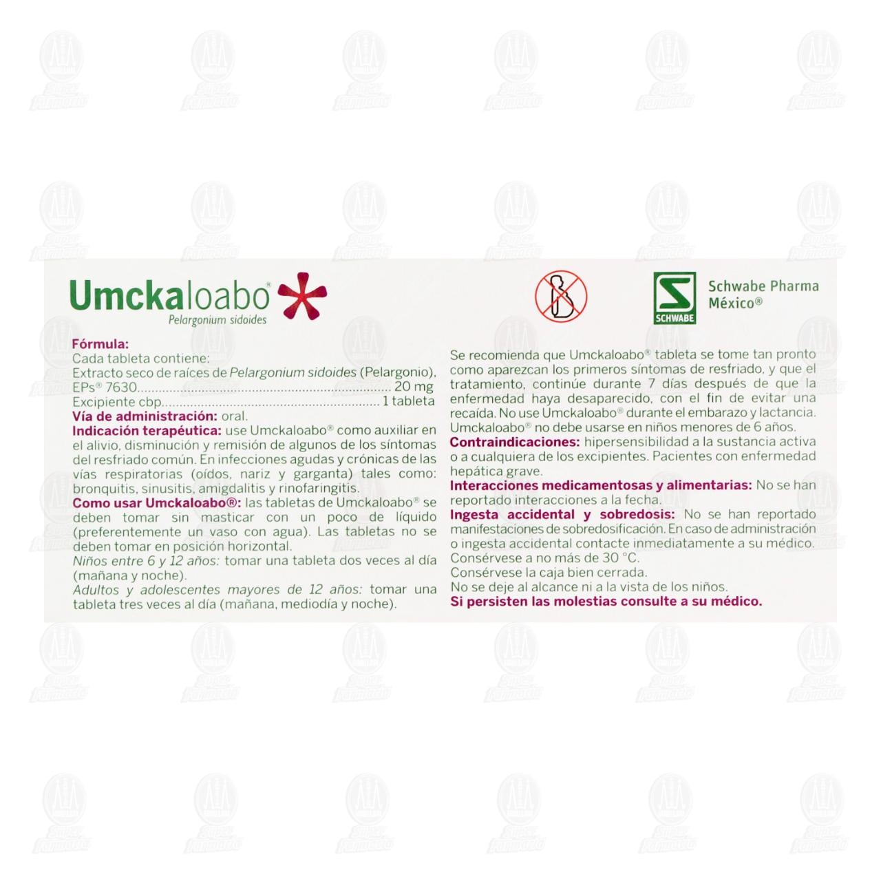 Umckaloabo, 20 Tabletas. image number 2