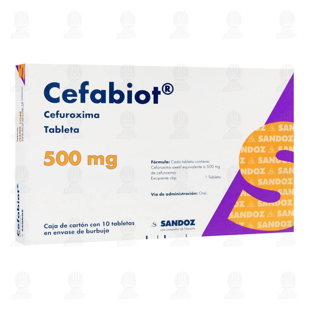 Cefabiot 500 mg, 10 Tabletas. image number 0