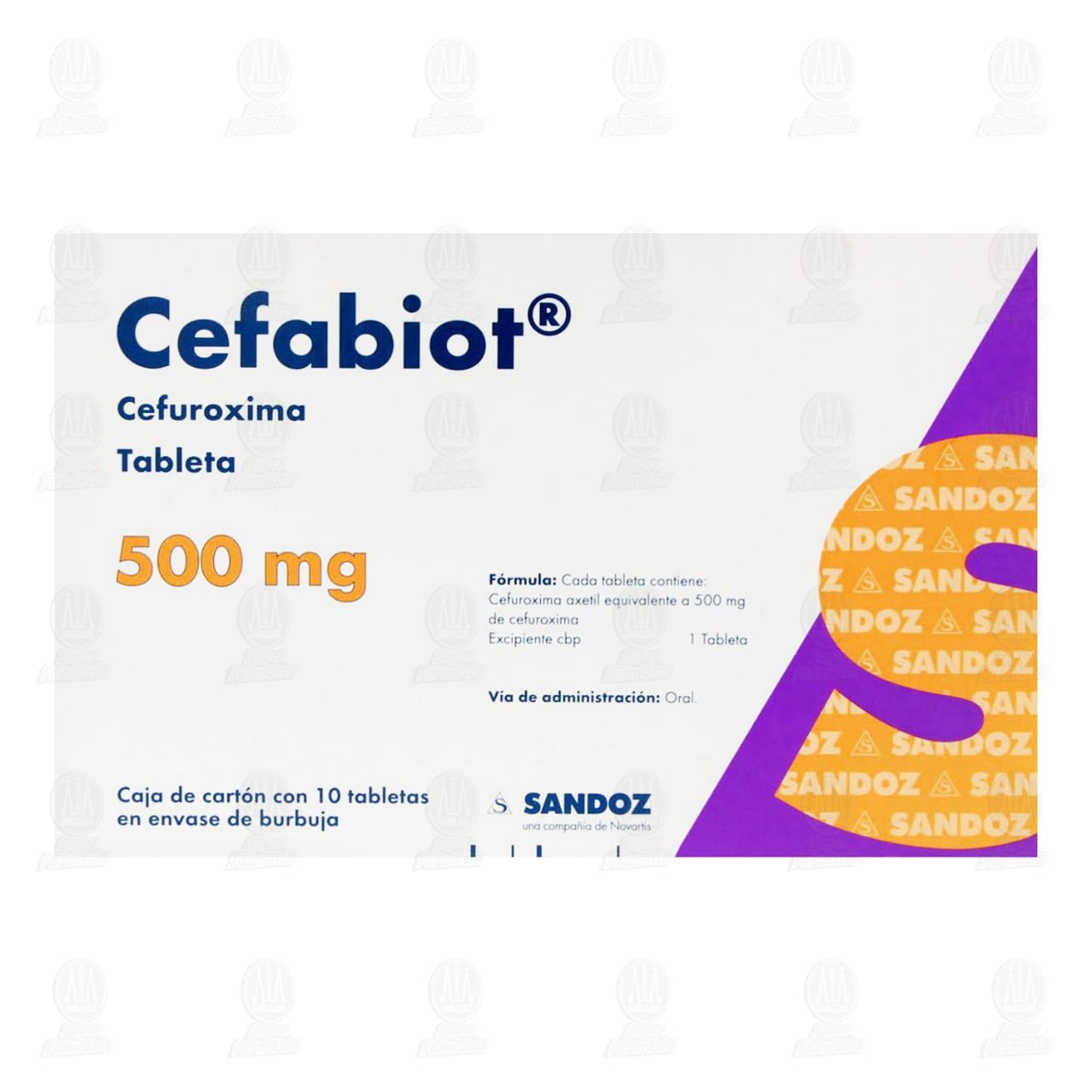 Cefabiot 500 mg, 10 Tabletas. image number 1