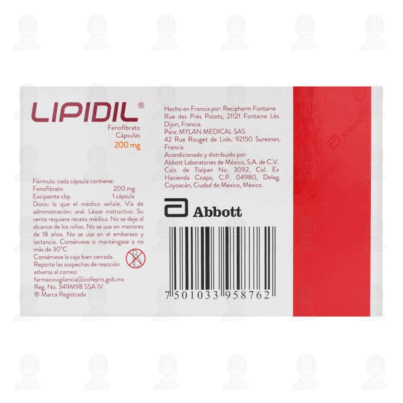 Lipidil 200 mg, 28 C&aacute;psulas. image number 2