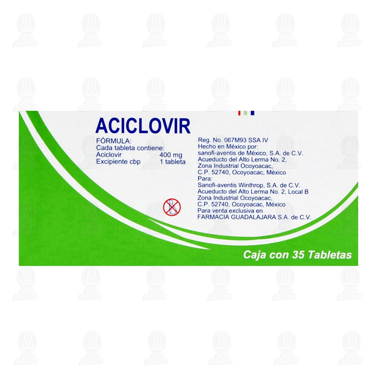 Aciclovir 400 mg, 35 Tabletas Pharmalife. image number 2