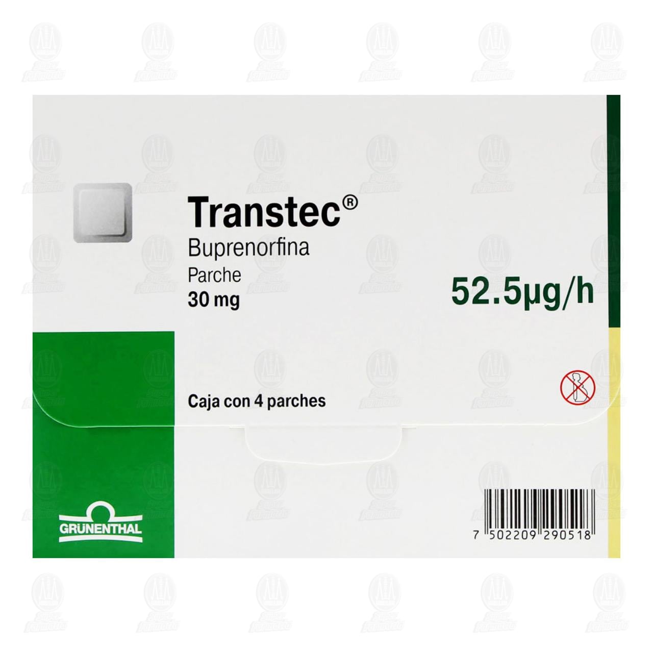 Transtec 30 mg, 4 Parches. image number 1