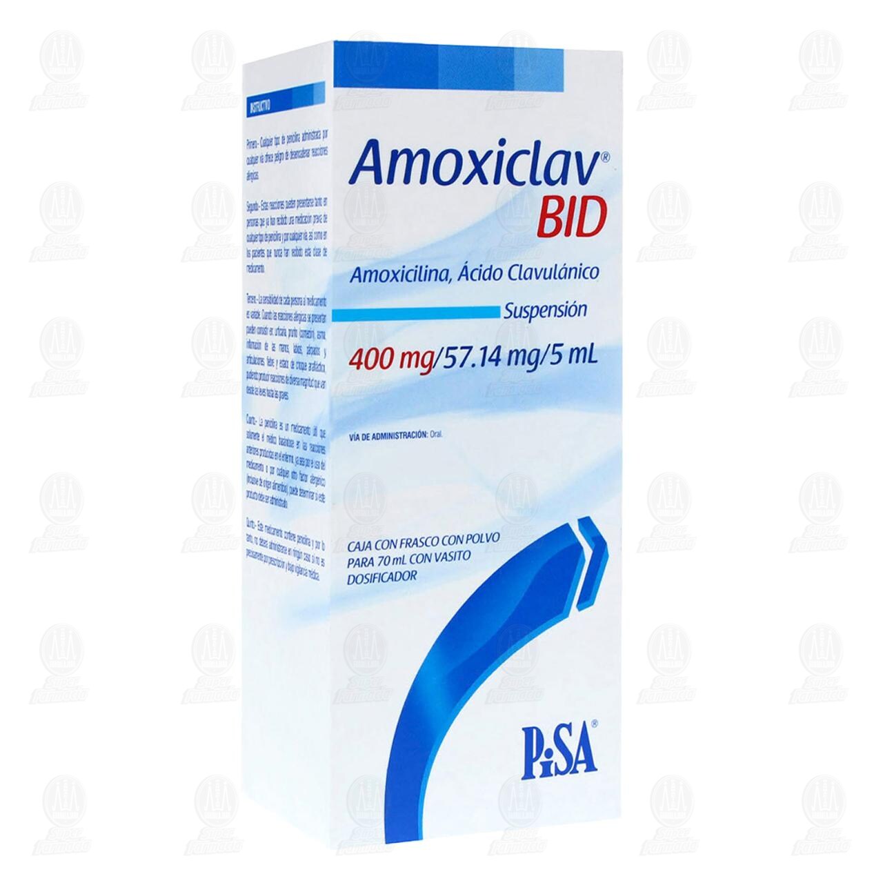 Amoxiclav BID 400mg/57.14mg/5ml, Suspensi&oacute;n 70 ml. image number 0