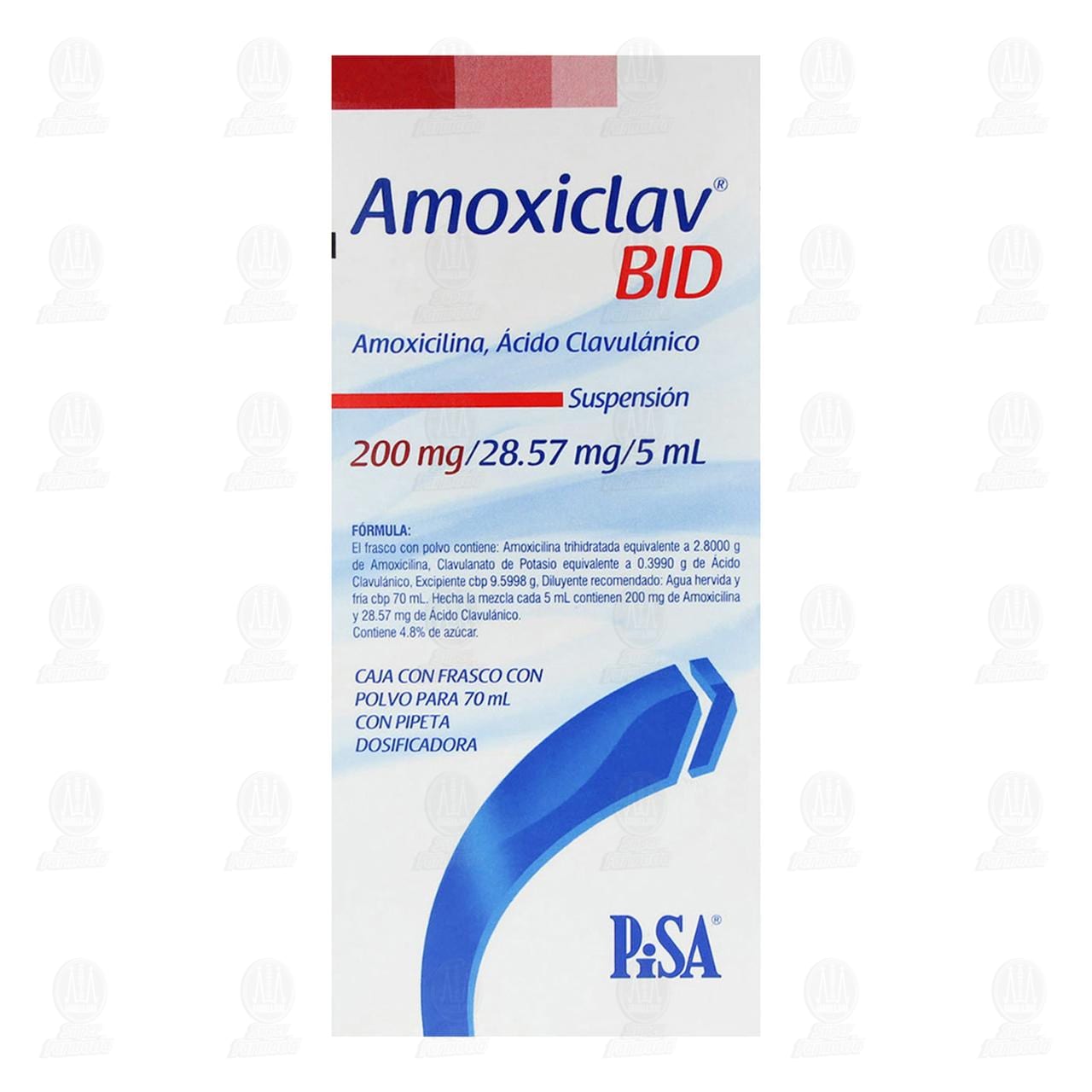 Amoxiclav BID 200mg/28.57mg/5ml Suspensi&oacute;n, 70 ml. image number 2