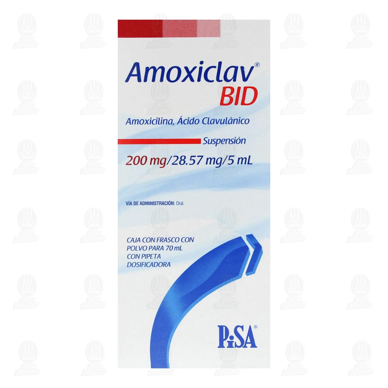 Amoxiclav BID 200mg/28.57mg/5ml Suspensi&oacute;n, 70 ml. image number 1