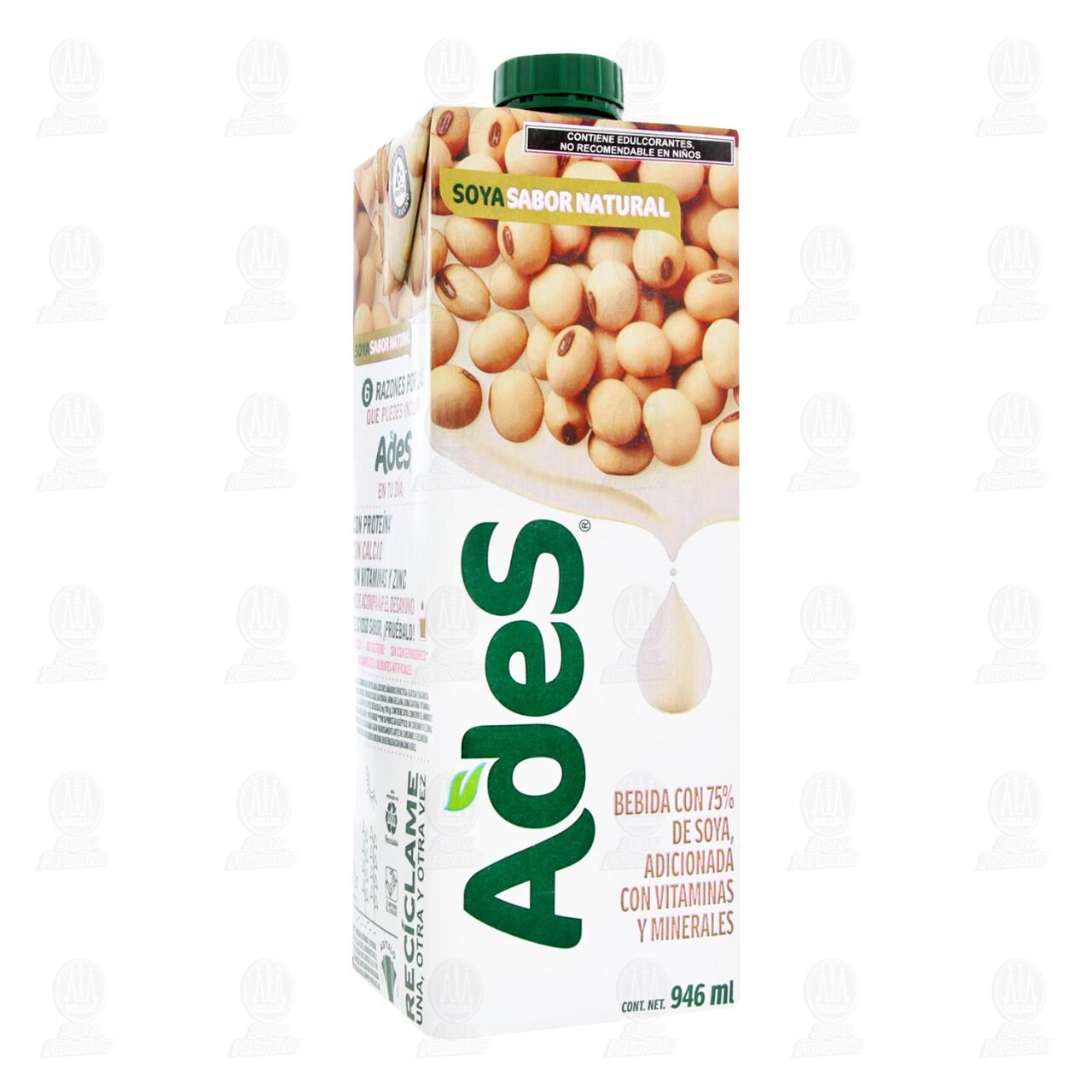 Bebida Ades Sabor Soya Natural, 946 ml.