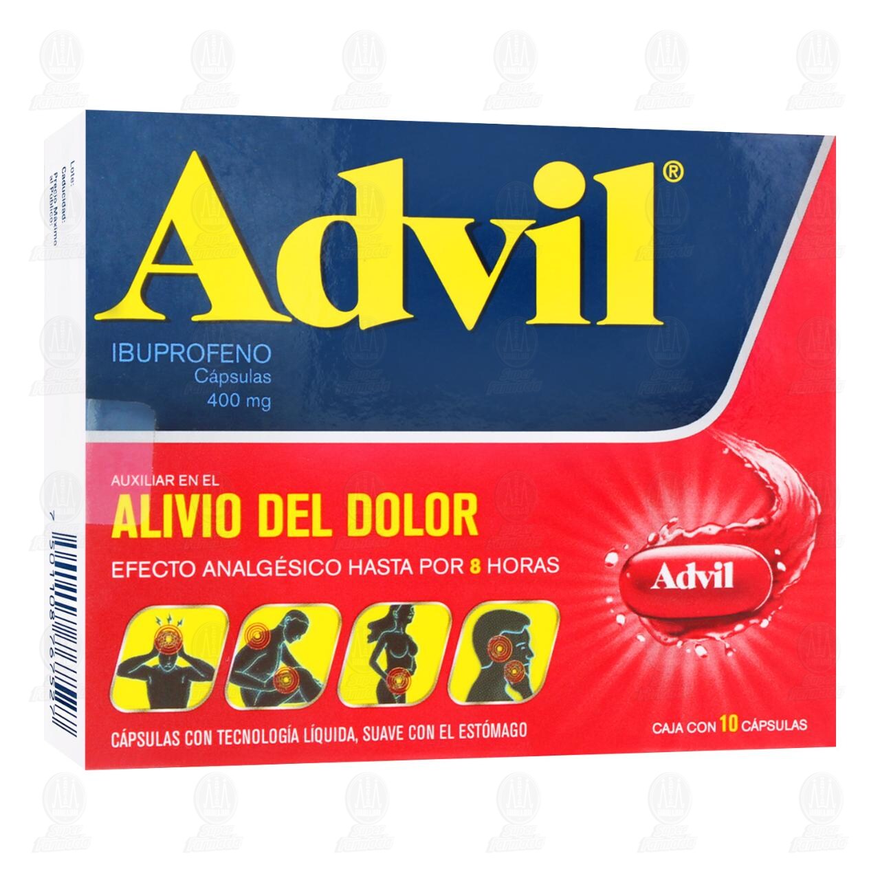 Advil 400 mg, 10 C&aacute;psulas.