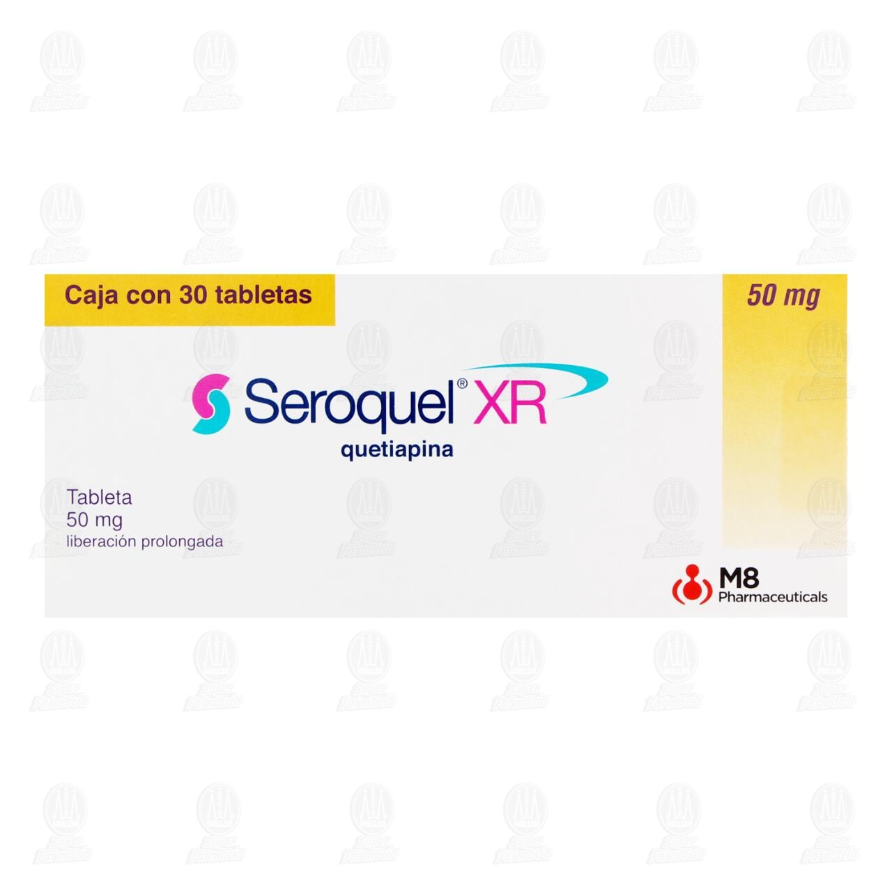 Seroquel XR 50 mg, 30 Tabletas. image number 1