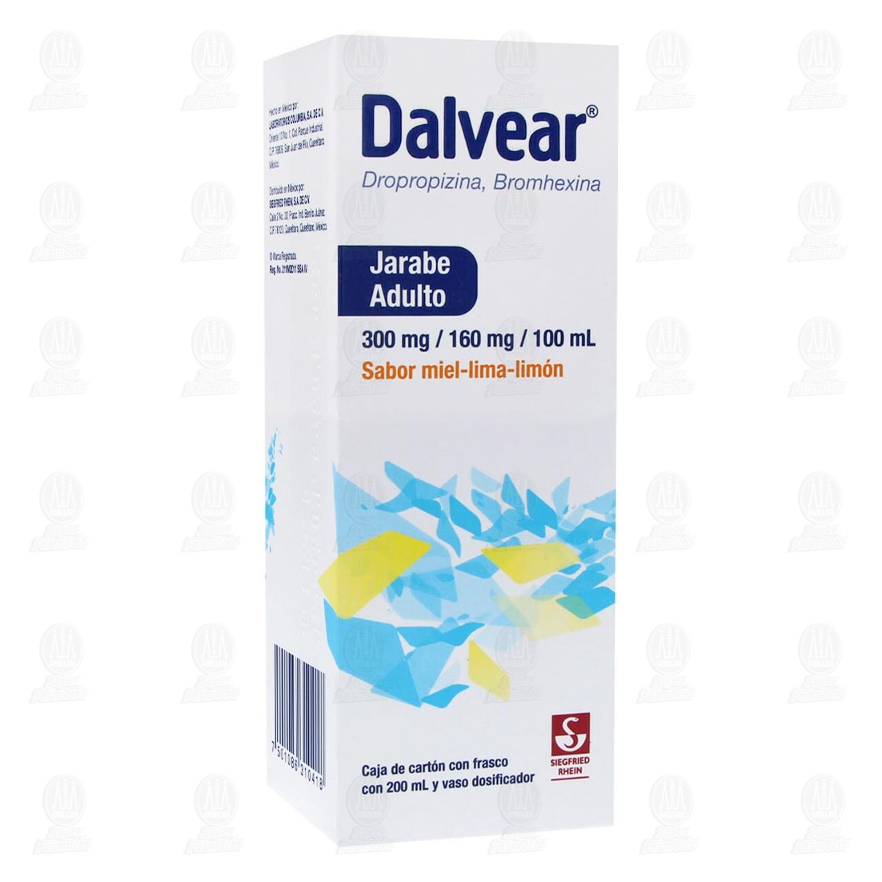 Dalvear Jarabe Adulto 300mg/160mg/100ml Sabor Miel-Lima-Lim&oacute;n, 200 ml. image number 0