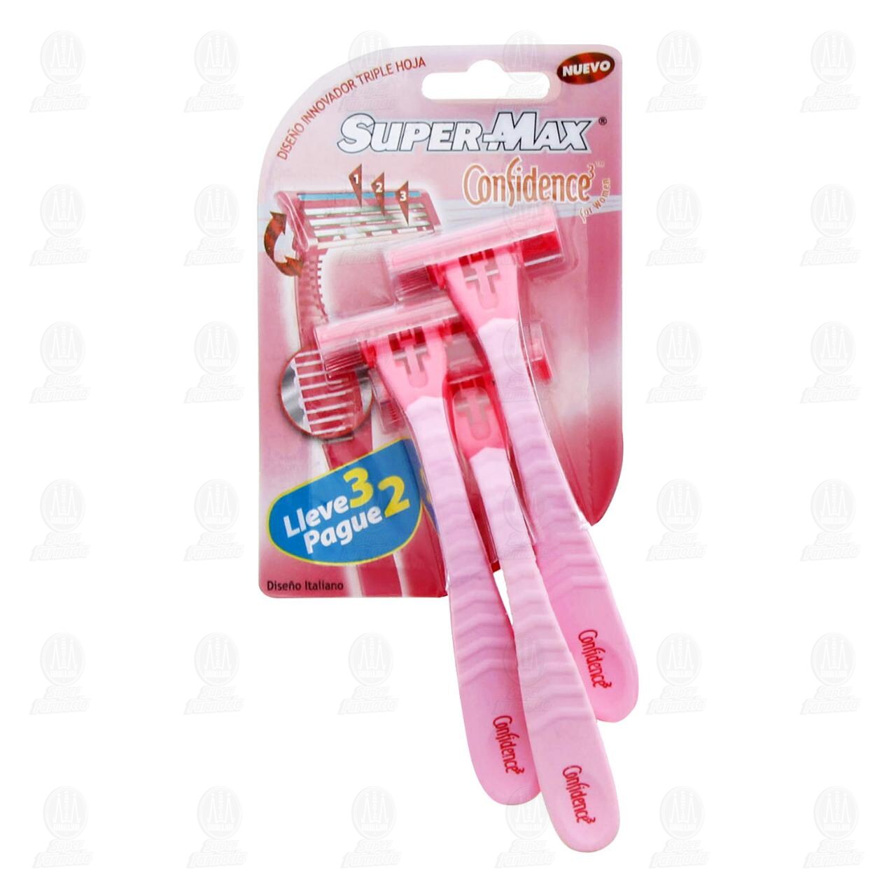 Rasuradoras Super-Max Confidence 3 para Mujer, 3 pzas.