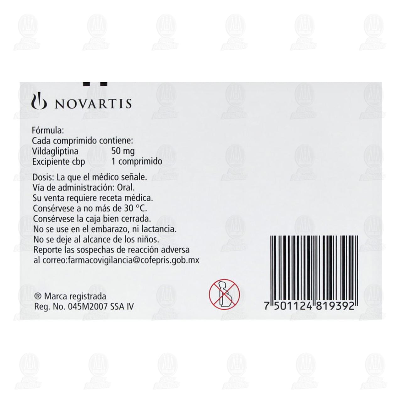 Galvus 50 mg, 56 Comprimidos. image number 2