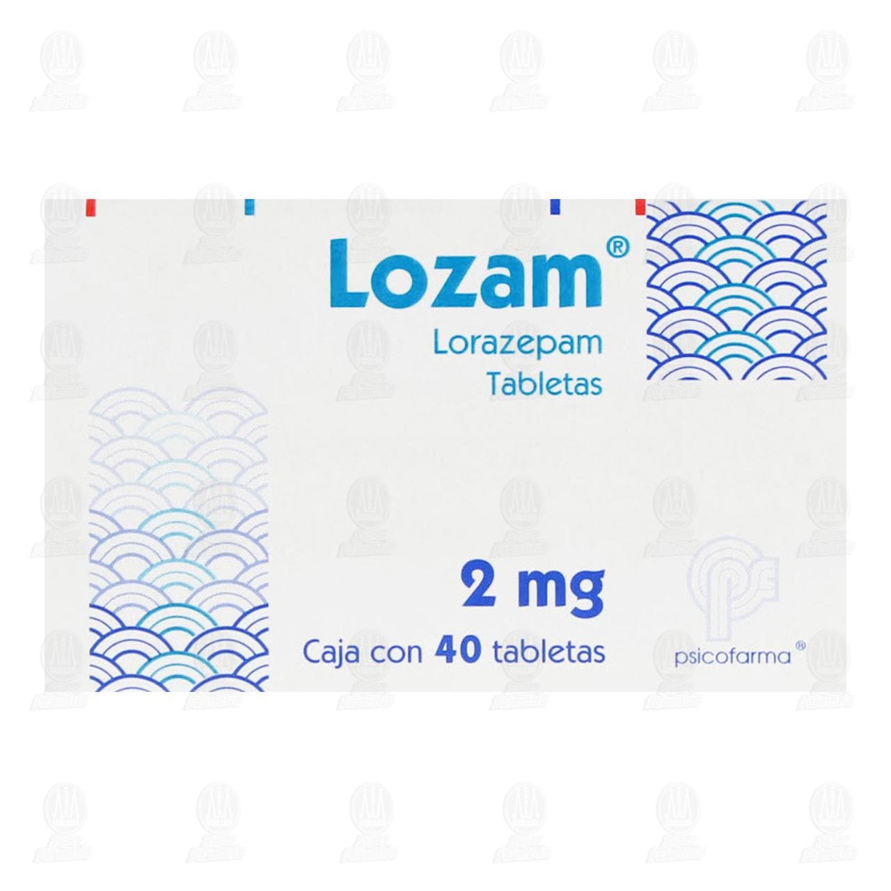 Lozam 2mg, 40 Tabletas. image number 1