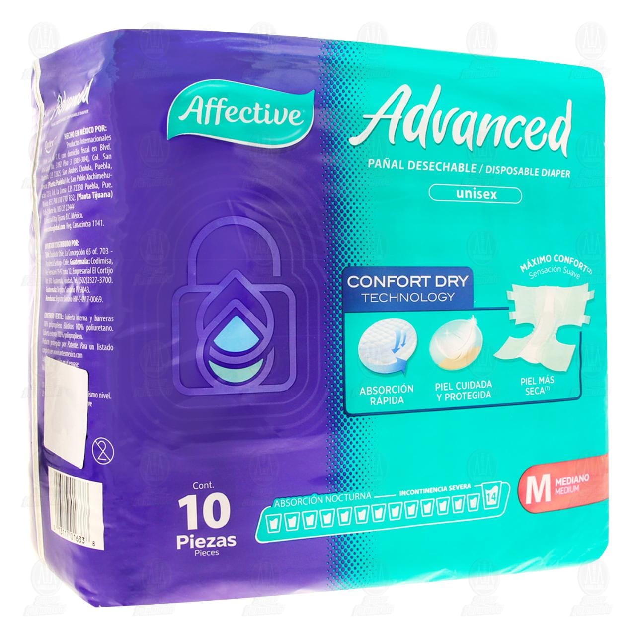 Affective Advanced Pañal para Adulto Talla Mediana, 10 pzas. image number 0