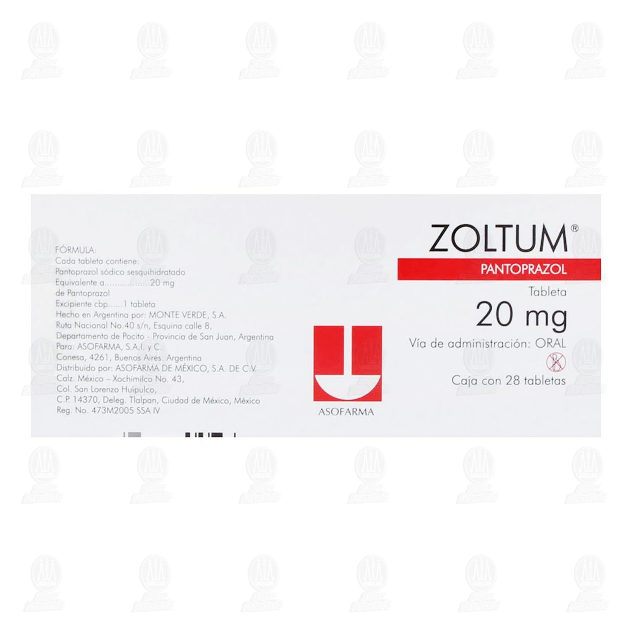 Zoltum 20 mg, 28 Tabletas. image number 2
