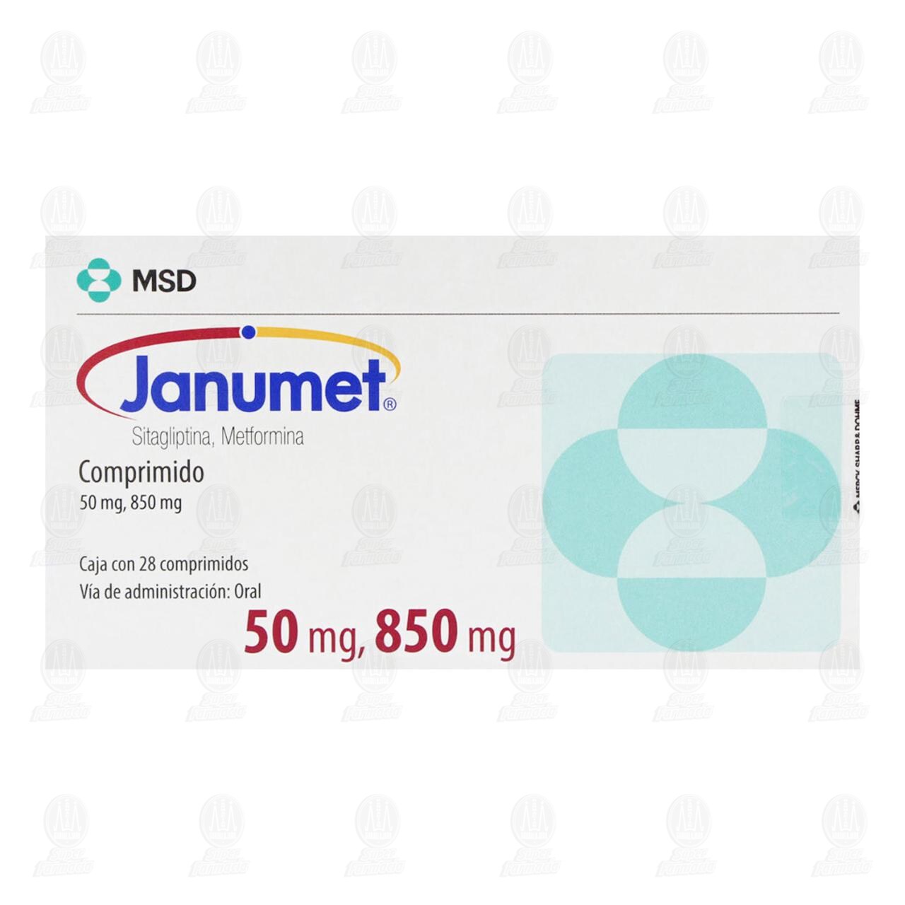 Janumet 50mg/850mg, 28 Comprimidos. image number 1
